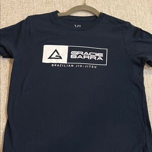 Gracie Barra Navy T-Shirt, youth large or women’s small